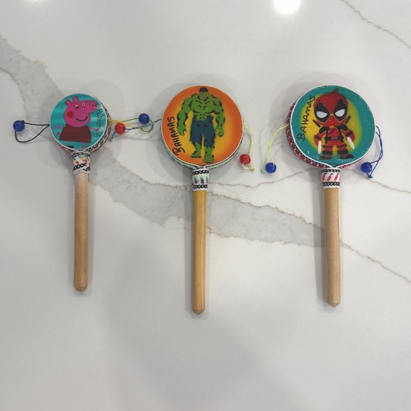 Other - Bahamas Souvenir Monkey Drum Set 3pc Peppa Pig Hulk Deadpool Kids Musical Toys